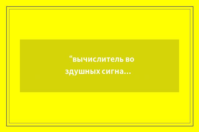 “вычислитель воздушных сигналов”俄汉翻译