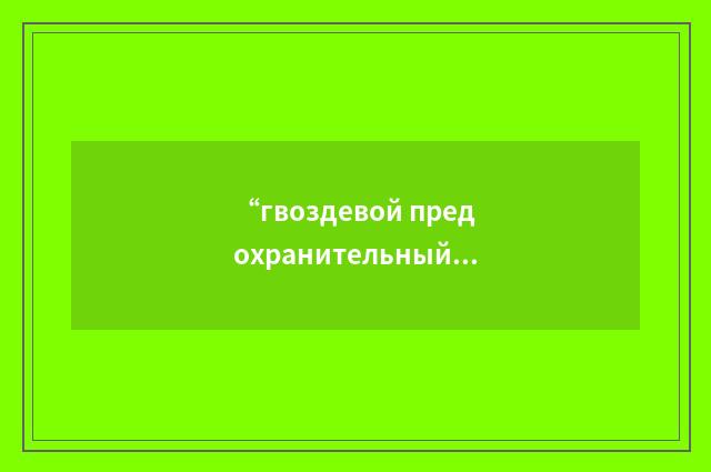 “гвоздевой предохранительный клапан”俄汉翻译