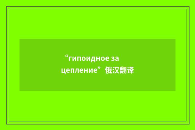“гипоидное зацепление”俄汉翻译