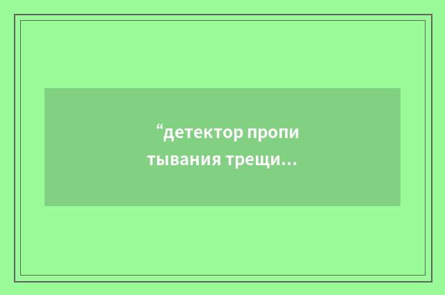 “детектор пропитывания трещин”俄汉翻译