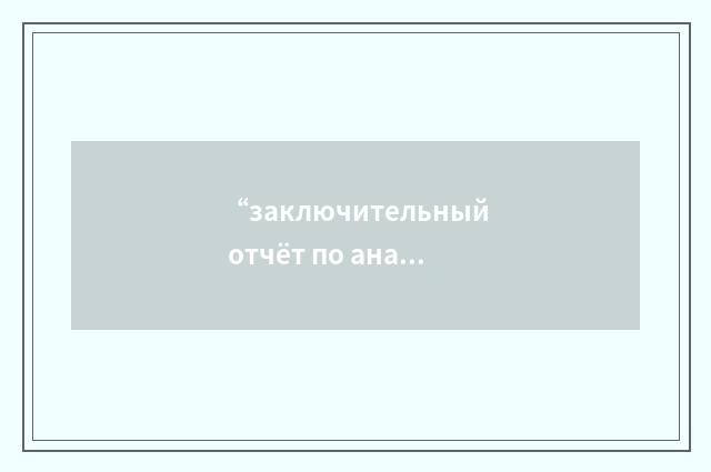 “заключительный отчёт по анализу безопасности”俄汉翻译
