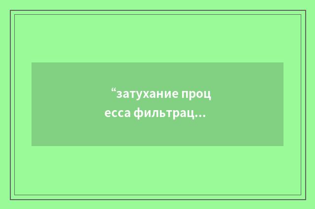 “затухание процесса фильтрации”俄汉翻译