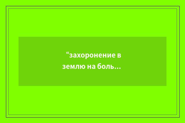“захоронение в землю на большой глубине”俄汉翻译