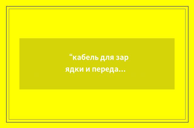“кабель для зарядки и передачи данных”俄汉翻译