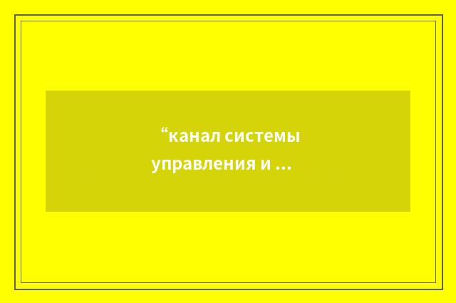“канал системы управления и защиты реактора”俄汉翻译