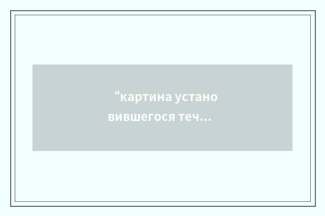 “картина установившегося течения”俄汉翻译