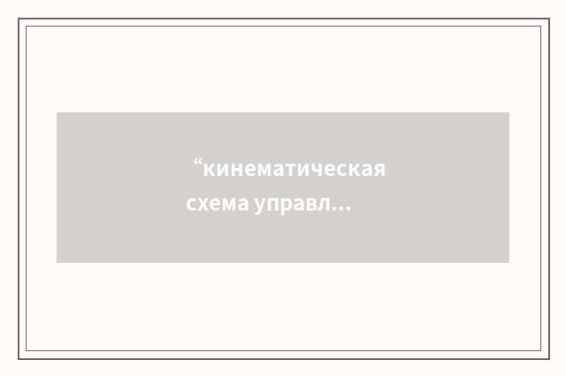 “кинематическая схема управления колесом передней опоры”俄汉翻译