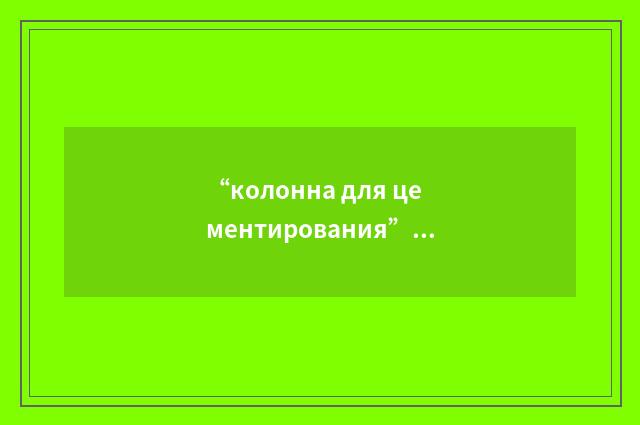 “колонна для цементирования”俄汉翻译