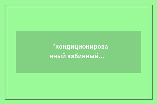 “кондиционированный кабинный воздух”俄汉翻译