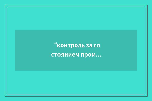“контроль за состоянием промплощадки”俄汉翻译