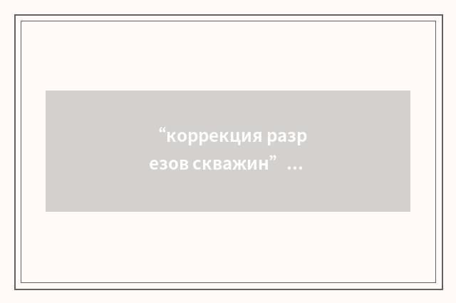 “коррекция разрезов скважин”俄汉翻译