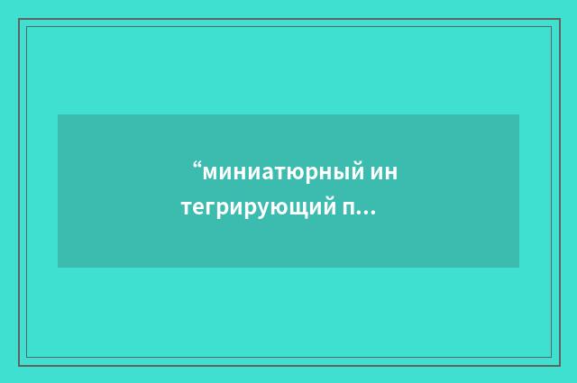 “миниатюрный интегрирующий поплавковый гироскоп”俄汉翻译