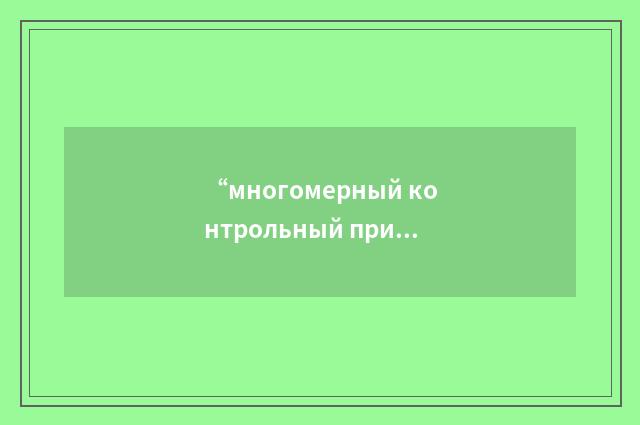 “многомерный контрольный прибор”俄汉翻译