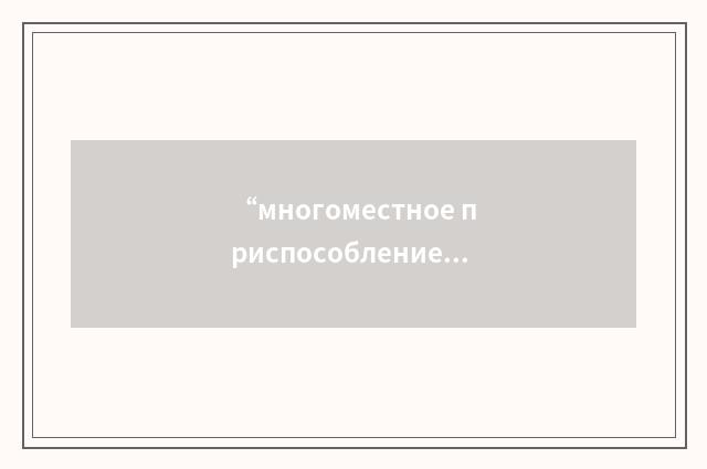 “многоместное приспособление”俄汉翻译