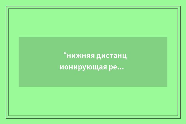 “нижняя дистанционирующая решётка”俄汉翻译