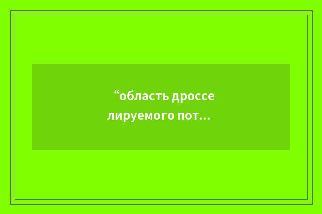 “область дросселируемого потока”俄汉翻译