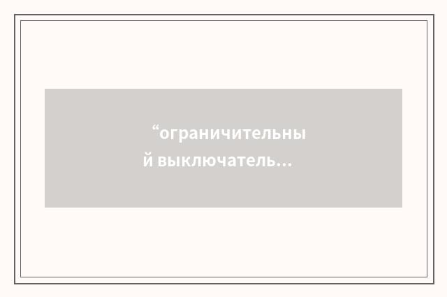 “ограничительный выключатель”俄汉翻译