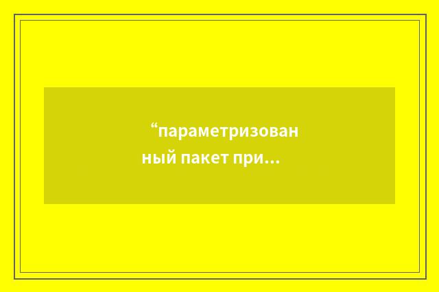 “параметризованный пакет прикладных программ”俄汉翻译