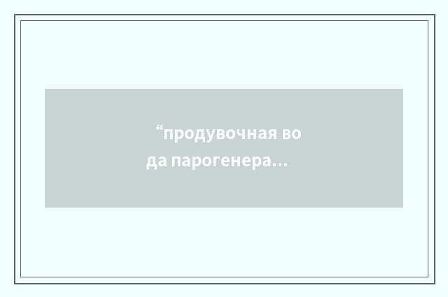 “продувочная вода парогенератора”俄汉翻译