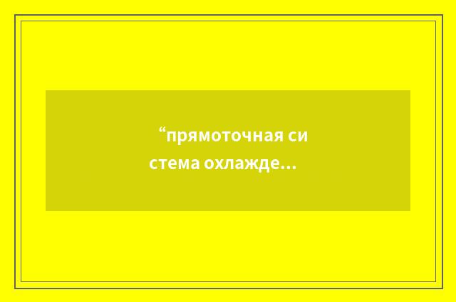 “прямоточная система охлаждения”俄汉翻译