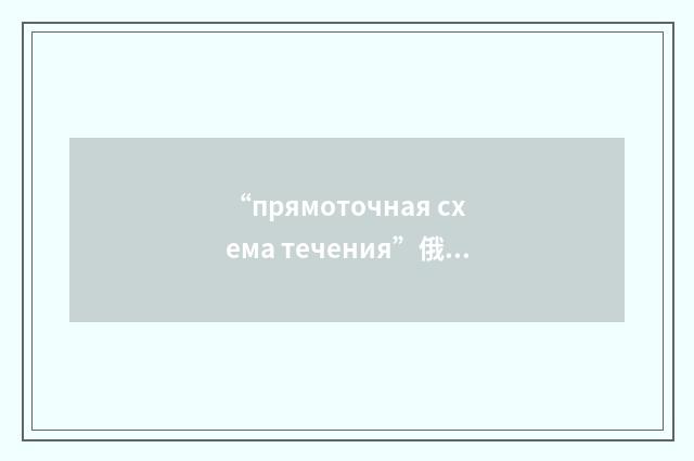“прямоточная схема течения”俄汉翻译