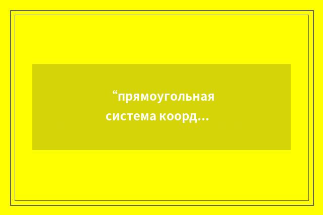 “прямоугольная система координат”俄汉翻译