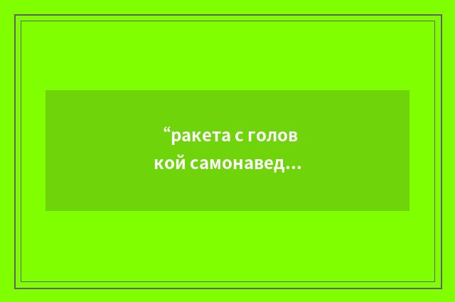 “ракета с головкой самонаведения”俄汉翻译