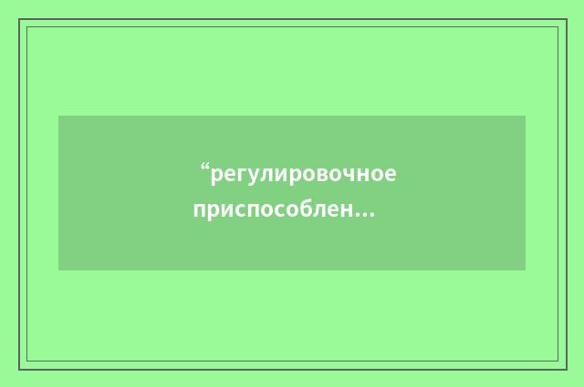 “регулировочное приспособление”俄汉翻译