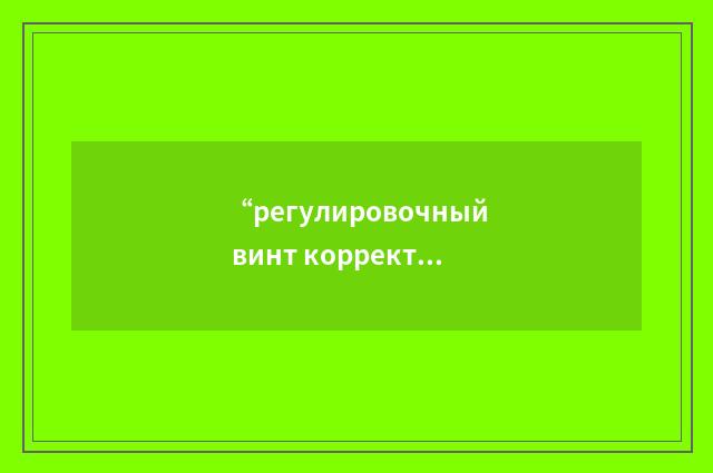 “регулировочный винт корректора минимального расхода топлива”俄汉翻译
