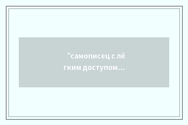 “самописец с лёгким доступом”俄汉翻译