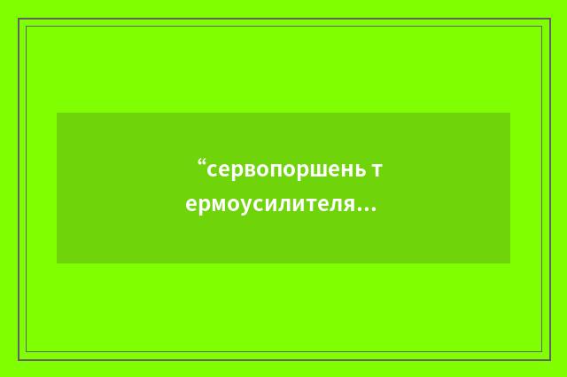 “сервопоршень термоусилителя”俄汉翻译