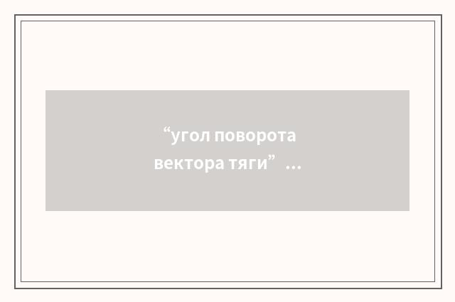 “угол поворота вектора тяги”俄汉翻译