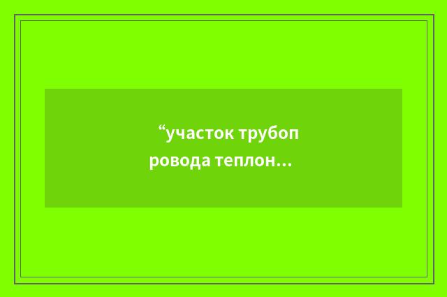 “участок трубопровода теплоносителя первого контура”俄汉翻译