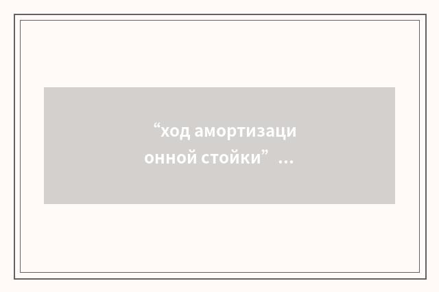 “ход амортизационной стойки”俄汉翻译