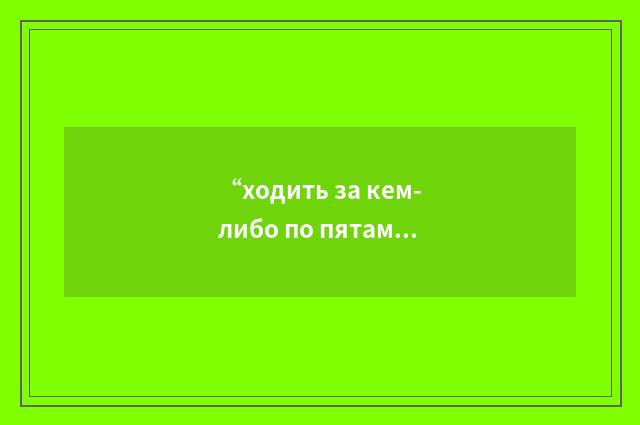 “ходить за кем-либо по пятам”俄汉翻译