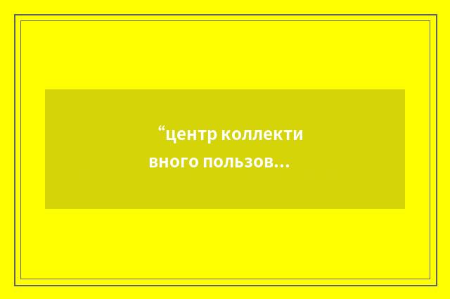 “центр коллективного пользования”俄汉翻译