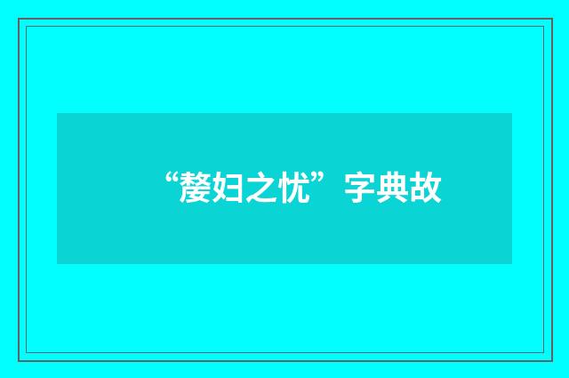 “嫠妇之忧”字典故