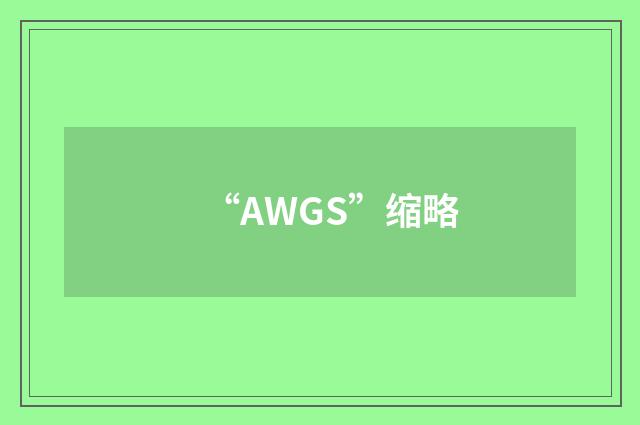 “AWGS”缩略