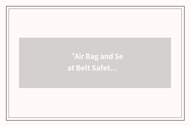 “Air Bag and Seat Belt Safety Campaign”缩略