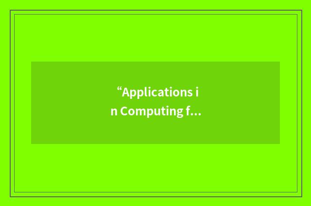 “Applications in Computing for Social Anthropologists”缩略