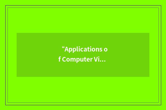 “Applications of Computer Vision in Archaeology”缩略