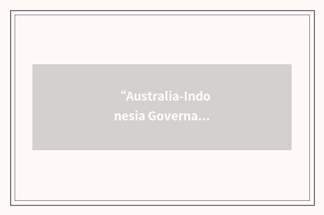 “Australia-Indonesia Governance Research Partnership”缩略