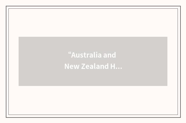 “Australia and New Zealand Health Policy”缩略