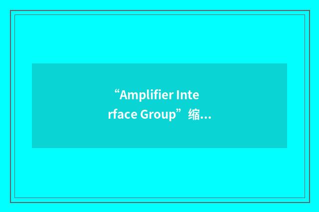 “Amplifier Interface Group”缩略
