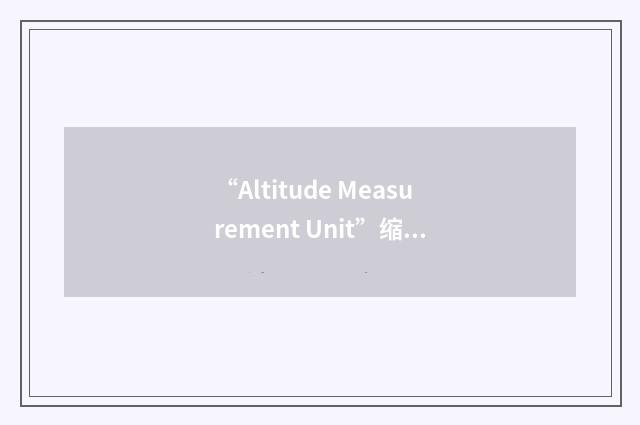 “Altitude Measurement Unit”缩略