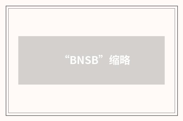 “BNSB”缩略