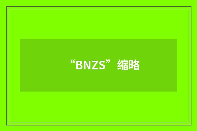 “BNZS”缩略