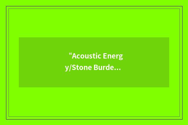 “Acoustic Energy/Stone Burden Ratio”缩略
