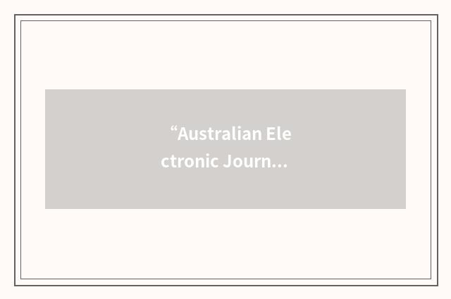 “Australian Electronic Journal of Nursing Education”缩略