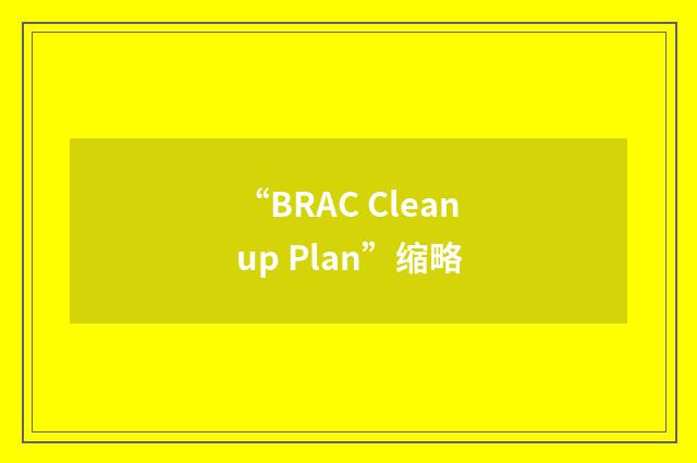 “BRAC Cleanup Plan”缩略